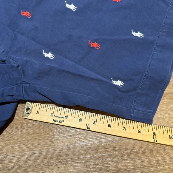 NWT Polo Ralph Lauren Men's 34 Navy All Over Pony Classic Fit 9" Shorts Navy Red - Picture 9 of 10